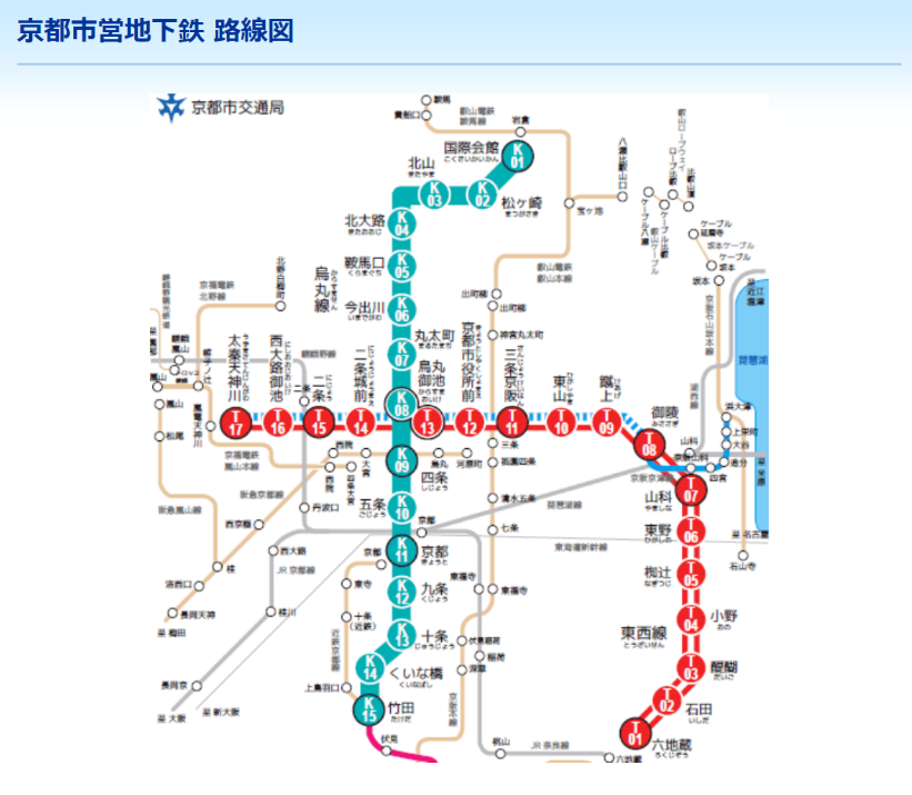 京都市営地下鉄路線図